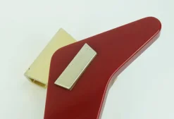 Clearance Pamono Mid-Century Push Door Handles in Red Bakelite and Aluminum, 1950s, Set of 2