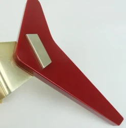 Clearance Pamono Mid-Century Push Door Handles in Red Bakelite and Aluminum, 1950s, Set of 2