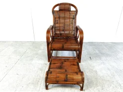 Best Pamono Mid-Century Rattan and Bamboo Garden Chair, 1950s