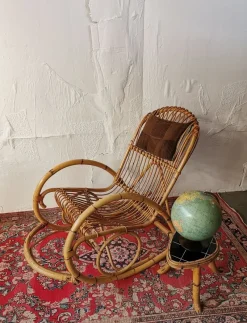 Outlet Pamono Mid-Century Rattan Rocking Chair from Rohé Noordwolde
