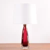 Pamono Mid-Century Red Crystal Glass Table Lamp by Carl Fagerlund for Orrefors, Sweden, 1960s> Table Lamps