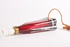Pamono Mid-Century Red Crystal Glass Table Lamp by Carl Fagerlund for Orrefors, Sweden, 1960s><noscript><img width=