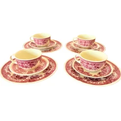 Discount Pamono Mid-Century Red Fasan Service in Porcelain from Villeroy & Boch, Germany, 1950s, Set of 13