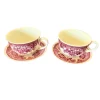 Best Pamono Mid-Century Red Fasan Service in Porcelain from Villeroy & Boch, Germany, 1950s, Set of 4