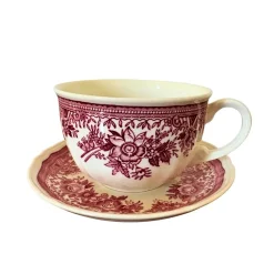 Best Pamono Mid-Century Red Fasan Service in Porcelain from Villeroy & Boch, Germany, 1950s, Set of 4