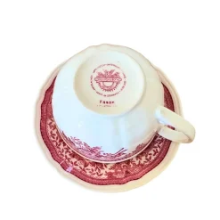 Best Pamono Mid-Century Red Fasan Service in Porcelain from Villeroy & Boch, Germany, 1950s, Set of 4