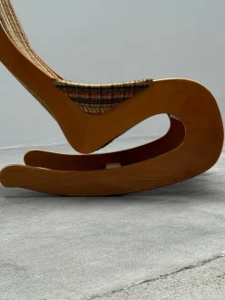 Pamono Mid-Century Rocking Chair in Beech and Bouclé from Casala, Germany, 1960s><noscript><img width=