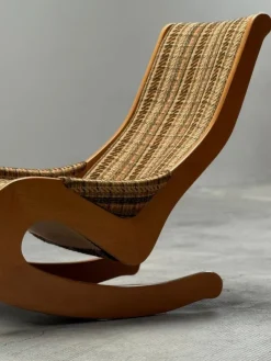 Pamono Mid-Century Rocking Chair in Beech and Bouclé from Casala, Germany, 1960s><noscript><img width=