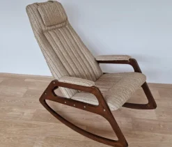 Pamono Mid-Century Rocking Chair from Uluv, Czechoslovakia, 1966