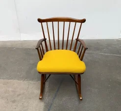 Sale Pamono Mid-Century Rocking Chair with New Kvadrat Cushion by Børge Mogensen for FDB Møbler, 1960s