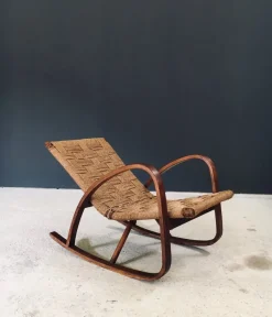 Pamono Mid-Century Rope Rocking Chair, Italy, 1950s> Rocking Chairs