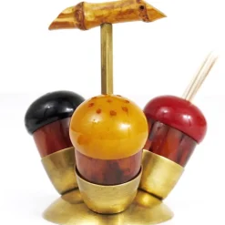 Pamono Mid-Century Salt & Pepper Toothpick Cruet Set by Richard Rohac, Austria, 1950s, Set of 4> Salt & Pepper Shakers