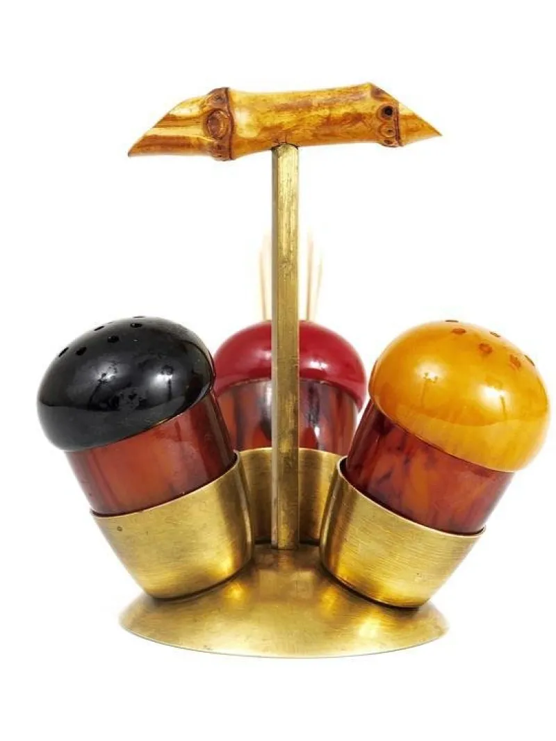 Pamono Mid-Century Salt & Pepper Toothpick Cruet Set by Richard Rohac, Austria, 1950s, Set of 4> Salt & Pepper Shakers