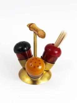 Pamono Mid-Century Salt & Pepper Toothpick Cruet Set by Richard Rohac, Austria, 1950s, Set of 4><noscript><img width=