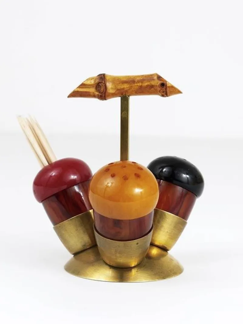 Pamono Mid-Century Salt & Pepper Toothpick Cruet Set by Richard Rohac, Austria, 1950s, Set of 4> Salt & Pepper Shakers