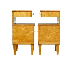 Pamono Mid-Century Scandinavian Birch Bedside Cupboards, 1950s, Set of 2