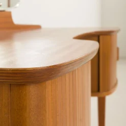 Pamono Mid-Century Scandinavian Dressing Table with Adjustable Mirrors and Tambour Doors, Norway, 1970s><noscript><img width=