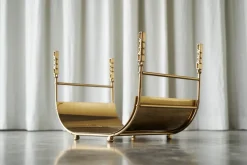 Best Pamono Mid-Century Sculptural Log Basket or Magazine Rack in Brass, 1960s