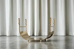 Best Pamono Mid-Century Sculptural Log Basket or Magazine Rack in Brass, 1960s