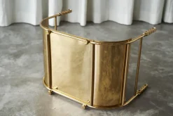 Best Pamono Mid-Century Sculptural Log Basket or Magazine Rack in Brass, 1960s