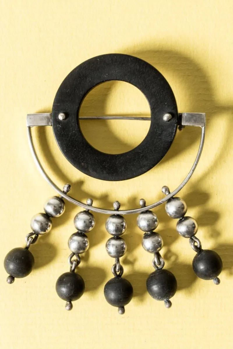 New Pamono Mid-Century Silver Brooch from Aarikka, 1963