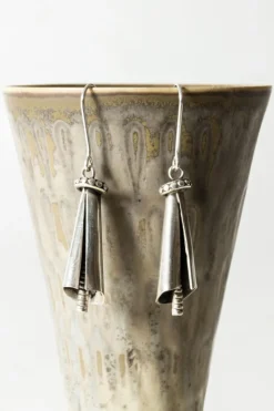 New Pamono Mid-Century Silver Earrings from Kaplans, 1954, Set of 2