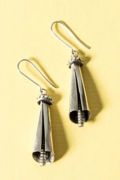 New Pamono Mid-Century Silver Earrings from Kaplans, 1954, Set of 2