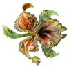 Pamono Mid-Century Silver Enamelled Orchid or Iris Flower Brooch> Brooches