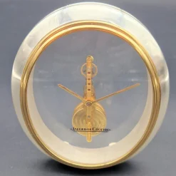 Clearance Pamono Mid-Century Skeleton Bicolor Table Clock by Jaeger-Lecoultre, 1970s