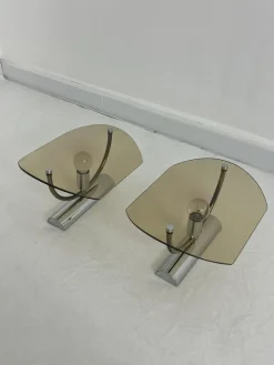 Clearance Pamono Mid-Century Smoked Glass Wall Lamps, 1960s, Set of 2