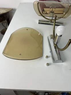 Clearance Pamono Mid-Century Smoked Glass Wall Lamps, 1960s, Set of 2