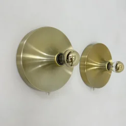New Pamono Mid-Century Space Age Disc Lamps attributed to Charlotte Perriand for Honsel, 1970s, Set of 2
