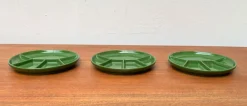 Pamono Mid-Century Space Age Green Ceramic Plates or Bowls from Gerz Keramik, West Germany, 1960s, Set of 3><noscript><img width=
