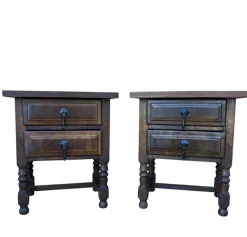 Pamono Mid-Century Spanish Bedside Tables with Drawers, 1950s, Set of 2> Nightstands