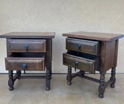 Pamono Mid-Century Spanish Bedside Tables with Drawers, 1950s, Set of 2><noscript><img width=