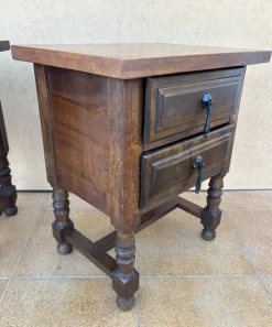 Pamono Mid-Century Spanish Bedside Tables with Drawers, 1950s, Set of 2><noscript><img width=