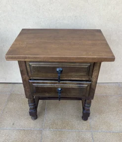Pamono Mid-Century Spanish Bedside Tables with Drawers, 1950s, Set of 2><noscript><img width=