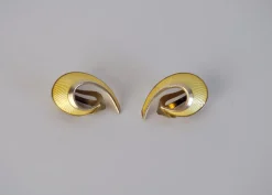 Clearance Pamono Mid-Century Sterling Silver and Enamel Ear Clips by Hans Myhre, 1950s, Set of 2