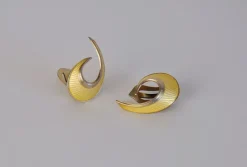 Clearance Pamono Mid-Century Sterling Silver and Enamel Ear Clips by Hans Myhre, 1950s, Set of 2