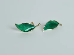 Pamono Mid-Century Sterling Silver and Enamel Ear Clips from David Andersen, 1950s, Set of 2> Earrings