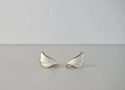 Pamono Mid-Century Sterling Silver and Enamel Ear Clips from Arne Nordlie, 1960s, Set of 2> Earrings