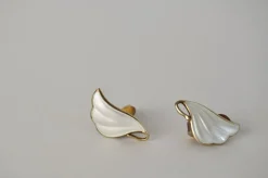 Pamono Mid-Century Sterling Silver and Enamel Ear Clips from Arne Nordlie, 1960s, Set of 2> Earrings