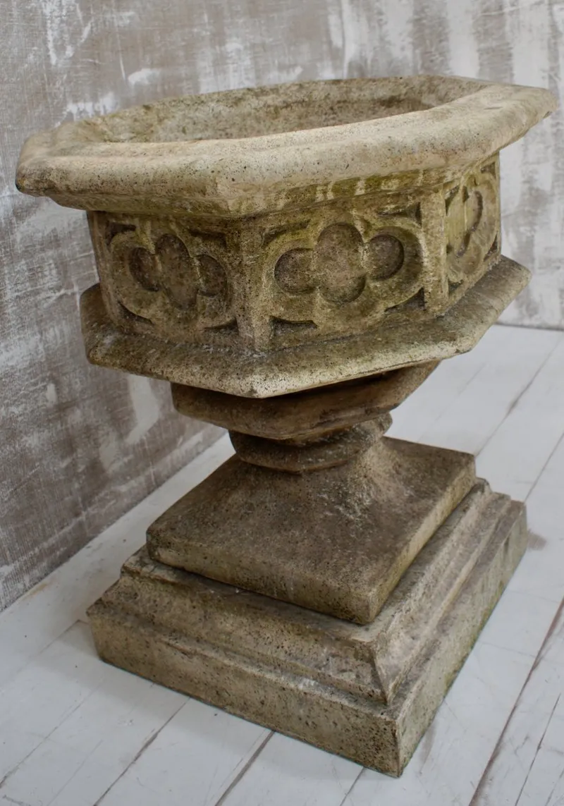 Discount Pamono Mid-Century Stone Gothic Garden Urns