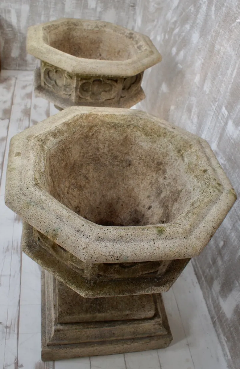 Discount Pamono Mid-Century Stone Gothic Garden Urns
