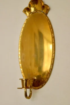 Pamono Mid-Century Swedish Brass Sconces, Set of 2><noscript><img width=