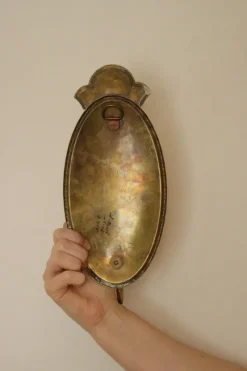 Pamono Mid-Century Swedish Brass Sconces, Set of 2><noscript><img width=