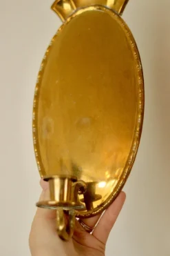 Pamono Mid-Century Swedish Brass Sconces, Set of 2><noscript><img width=