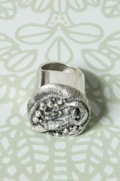 Clearance Pamono Mid-Century Swedish Brutalist Silver Ring, 1976