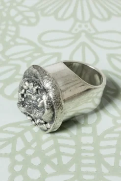Clearance Pamono Mid-Century Swedish Brutalist Silver Ring, 1976