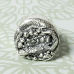Clearance Pamono Mid-Century Swedish Brutalist Silver Ring, 1976